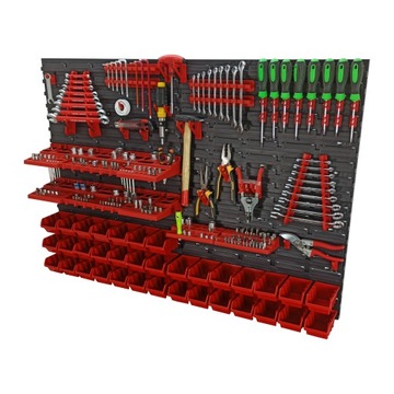 Настенная доска для инструментов 115х78см, 35 ​​лотков