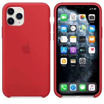 Оригинальный силиконовый чехол для iPhone 11 Pro, красный