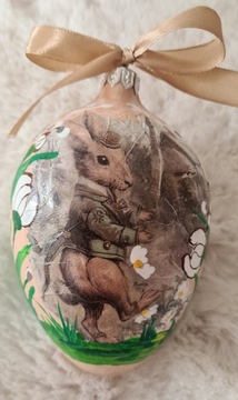 BOMBKA SZKLANE JAJKO 13 cm WIELKANOC