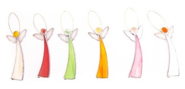 ANIOŁ WITRAŻ ANIOŁEK NA OKNO 20cm RÓŻNE KOLORY