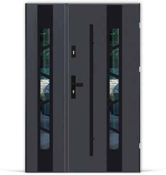 DRZWI DWUSKRZYDŁOWE PIRAMIDA LONG RELING BLACK