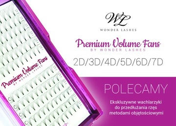 RZĘSY KĘPKI PREMIUM VOLUME FANS 3D C 0,07 10 MM WONDER LASHES 240SZT PALETK