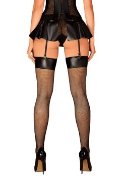 Черные чулки Obsessive Darkessia L/XL
