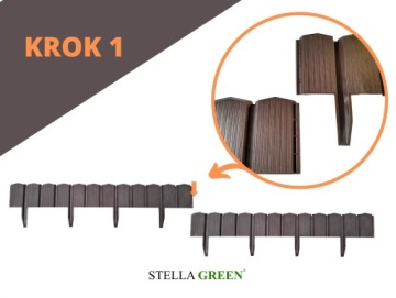 Садовый частокол для газона Stella Green 10 см терракота 3,14 м