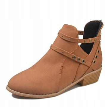 MODA BOTKI DAMSKIE WIOSENNE ZAMSZOWE BUTY