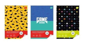 BLOK RYSUNKOWY A4/50K GAME OVER (5SZT), INTERDRUK