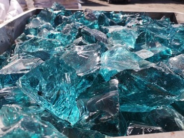 SZKŁO DEKORACYJNE TURKUSOWE, LAWA DO GABIONÓW 1kg