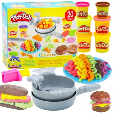 PLAY-DOH ZESTAW OBIADOWY XXL 6 TUB I 20 ELEMENTÓW