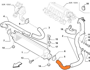 PŘÍVOD INTERCOOLER FIAT BRAVO DELTA 1.4 T-JET