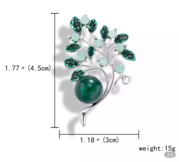 БРОШЬ ВЕТКА, цирконы