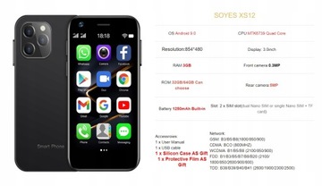 Soyes XS12 Mini 4G Smartfon Dual Sim Google