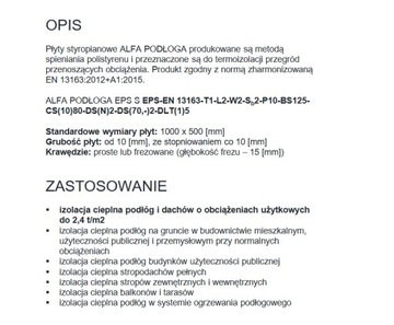 Yetico Alfa Podłoga0.038 CS 80 8см