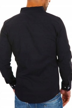 ЭЛЕГАНТНАЯ МУЖСКАЯ ЧЕРНАЯ РУБАШКА С ВОРОТНИКОМ - M