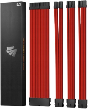 Zestaw przedłużaczy do zasilacza ATX 4 KIT 18 AWG PC AsiaHorse Sleeved