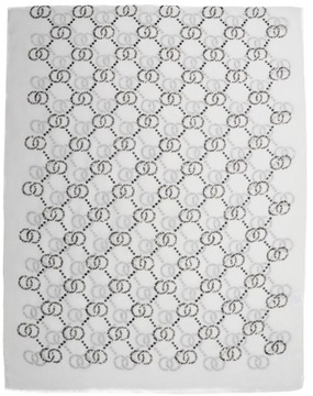 ШАРФ ЖЕНСКИЙ ВЕСЕННИЙ, узор в виде круга, белый