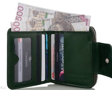 КОЖАНЫЙ КОШЕЛЕК ЖЕНСКИЙ, СРЕДНИЙ, КОЖА БАБОЧКИ, МОЛНИЯ RFID