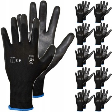 10 par RĘKAWICE ROBOCZE DLA MECHANIKÓW r 7 POLIUR