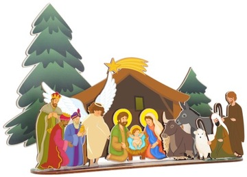 KOLOROWA SZOPKA BOŻONARODZENIOWA STAJENKA + POSTACIE FIGURKI Składana V12