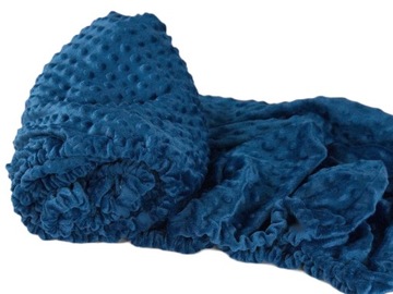Prześcieradło z gumką minky navy do łóżeczka 60x120cm gwarancja 36mc