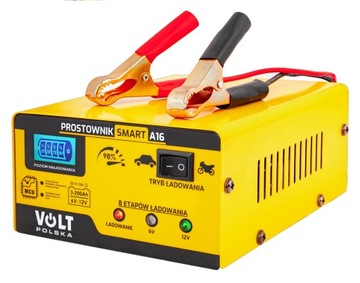 PROSTOWNIK AKUMULATOROWY MIKROPROCESOR 6V 12V VOLT POLSKA 15A LCD AGM GEL