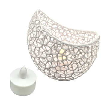Świecznik Lampion Deko Plastikowy na Podgrzewacz + Świeczka LED GRATIS