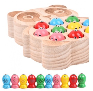 РЫБАЛКА, МАГНИТНАЯ, 2 х УДОЧКА, ЛОЙМА ЧЕРВЯ, ДЕРЕВЯННАЯ РЫБА