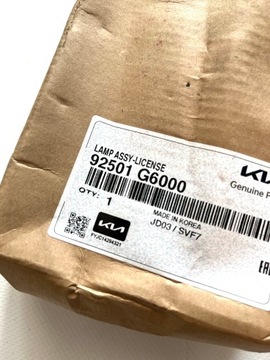 LAMPY PODSVÍCENÍ TABULKY ZADNÍ KIA PICANTO III 17- 92501-G6000