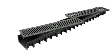 ДРЕНАЖ линейный отток 1м h=30мм 12,5Т решетка канальная ПОЛИАМИД Отстойник