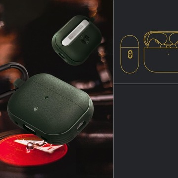 Etui Spigen Caseology do AirPods Pro 2/1, piaskowe matowe z karabińczykiem