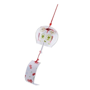 Szklany japoński dzwonek wiatrowy Furin żeliwny