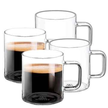 Szklanka kubek do herbaty i kawy szkło żaroodporne Wilmax 400ml zestaw 4szt