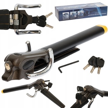 Кожаный замок на руль Противоугонный замок на руле