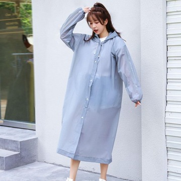 Плащ для взрослых, водонепроницаемая ветрозащитная многоразовая накидка от дождя с капюшоном