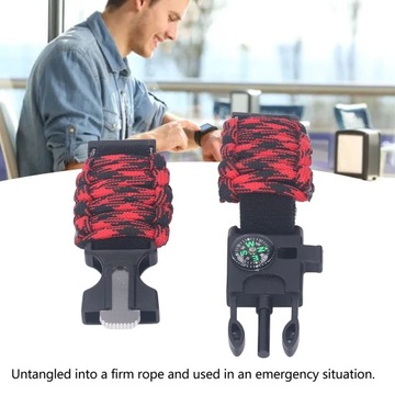 Ремешок для часов выживания из паракорда 6 в 1, 24 мм