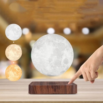 3D НАСТОЛЬНАЯ ЛАМПА С ПЛАВАЮЩЕЙ ЛУНОЙ С ОСНОВАНИЕМ