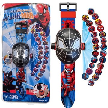 ЧАСЫ С ПРОЕКТОРОМ ДЛЯ МАЛЬЧИКА ЧЕЛОВЕК-ПАУК ПОКАЗЫВАЕТ 3D ИЗОБРАЖЕНИЯ ПРОЕКТОР