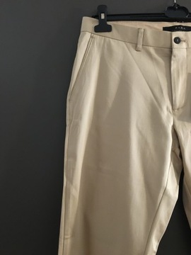 Zara Man, beżowe spodnie eleganckie, r.42