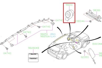 AIRBAG ULOŽENÍ VZDUCHOVÁ SUBARU FORESTER CROSSTREK USA 2019-
