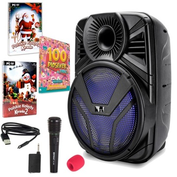Głośnik KARAOKE z Mikrofonem ECHO + Płyty Karaoke