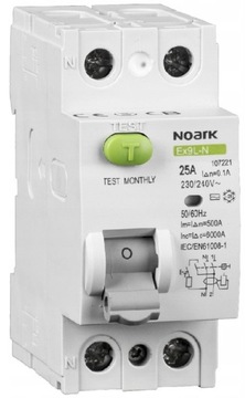 Wyłącznik różnicowo-prądowy 40A 30mA 1F Typ: A Noark Ex9L-N 108350