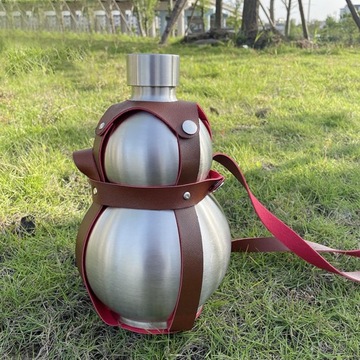 Butelka z tykwy ze stali nierdzewnej 304 o dużej pojemności 2,5 l, srebrna