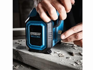 Строительная радиостанция Erbauer с Bluetooth, НА АККУМУЛЯТОРЕ