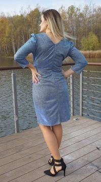 SUKIENKA WIZYTOWA KRÓTKA Z BROKATEM r. 36