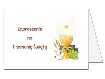 ZAPROSZENIA zaproszenie na Komunię Świętą 10 sztuk