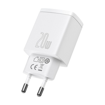 БЫСТРОЕ ЗАРЯДНОЕ УСТРОЙСТВО ДЛЯ ТЕЛЕФОНА BASEUS БЛОК ПИТАНИЯ 2x USB-C USB 20 Вт PD QC 3.0