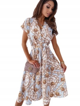 ЭЛЕГАНТНОЕ ВИНТАЖНОЕ МИДИ-ПЛАТЬЕ ЖЕНСКОЕ СТИЛЬНОЕ КЛАССИЧЕСКОЕ ПЛАТЬЕ СИНОЕ 44 XXL