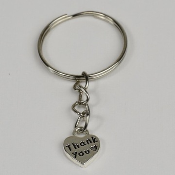 Charms zawieszka serce dziękuję 12x10mm 5szt.