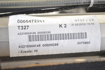 MERCEDES W221 S350 2012 RHD ZADNÍ SKLO (OKNO) KRYT PROTISLUNEČNÍ