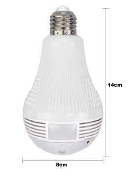 БЕСПРОВОДНАЯ КАМЕРА СВЕТОДИОДНАЯ ЛАМПОЧКА WIFI IP 360° HD+