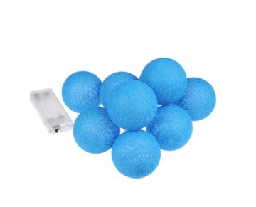 LAMPKI COTTON BALLS NIEBIESKIE KULE 9 SZTUK NA BATERIE